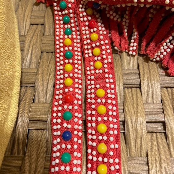 *VINTAGE* Groovy 70's plastic beaded shoulder bag with fringe! ADORABLE! - Picture 12 of 14